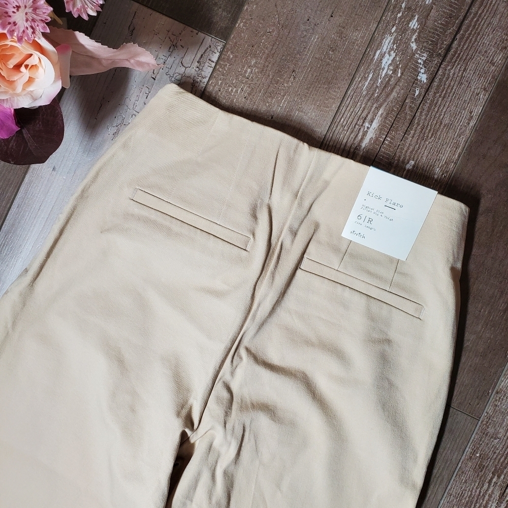 NWT a new day Kick Flare Highest Rise Chino Dress Pants Women's Size 6R Beige - Picture 7 of 16